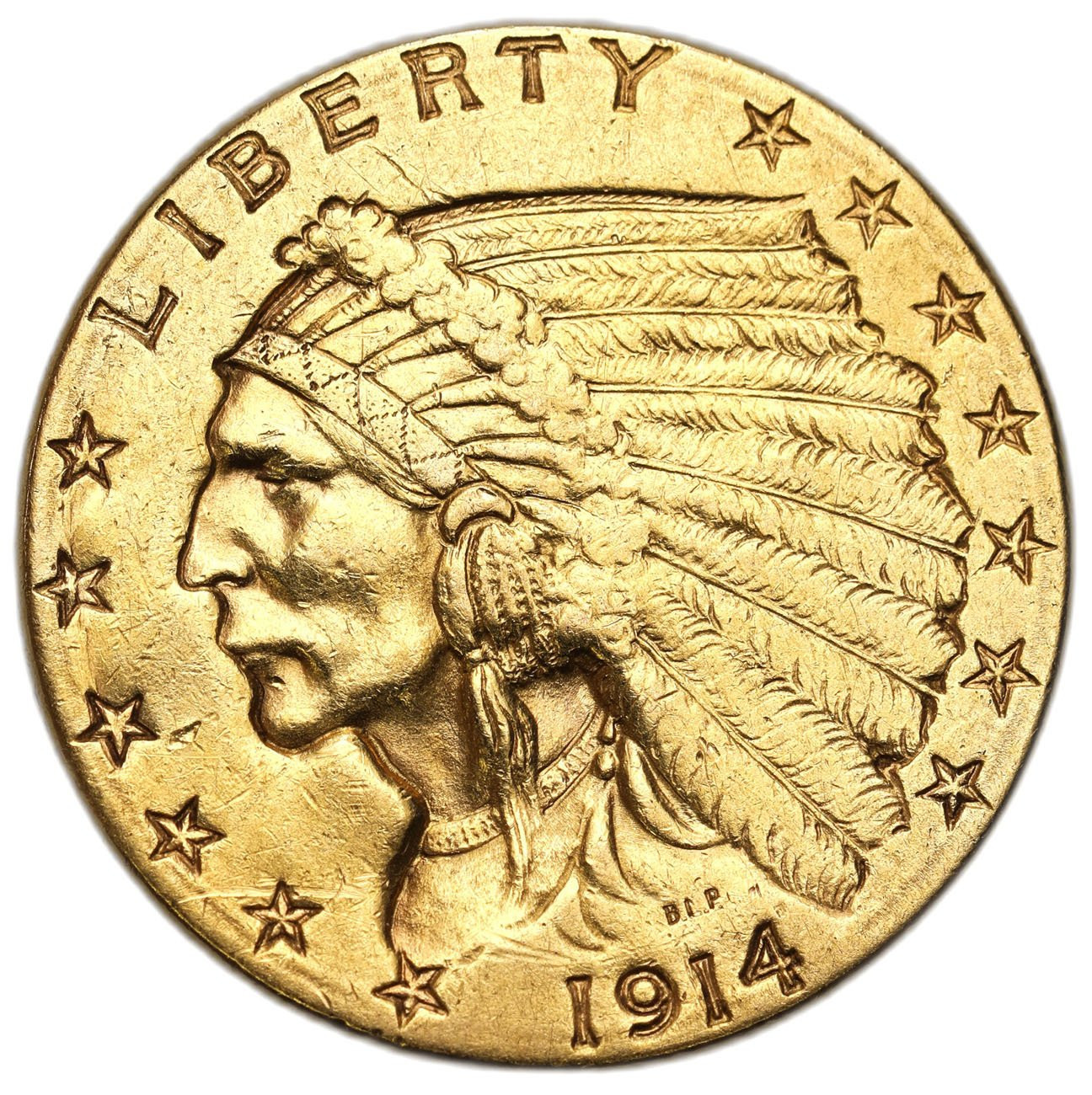 USA. 2 1/2 dolara 1914 INDIANIN - Filadelfia